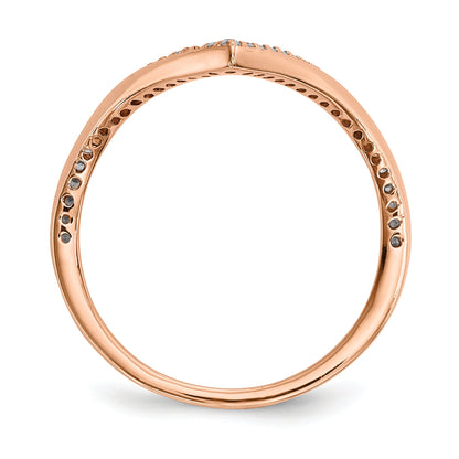 Sterlingsilber Rhodium & Schwarz Platte, Gold Roséfarben Zirkonia 4 Ring Set