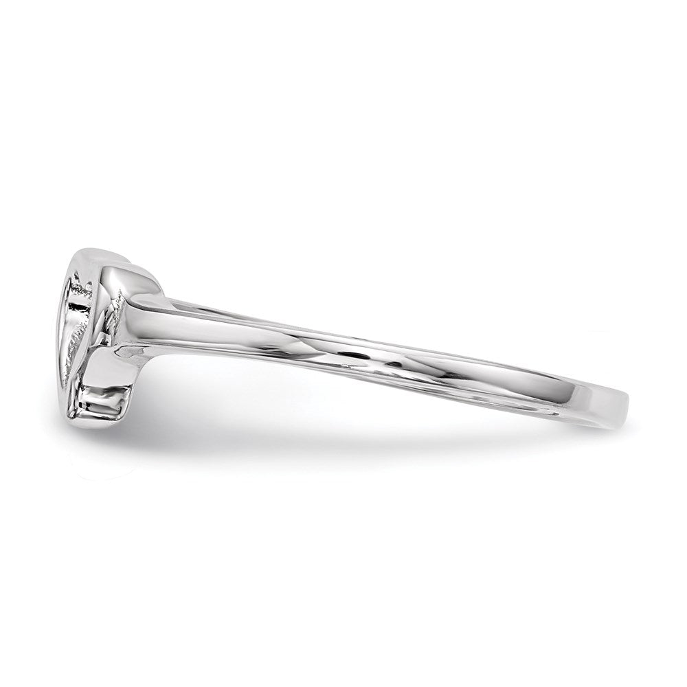 Sterlingsilber Rhodiniert Offen Herz Zirkonia Poliert Ring