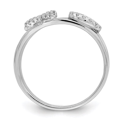 Sterlingsilber Rhodiniert Zirkonia X & O 2 Ring Set (size 7 Nur)