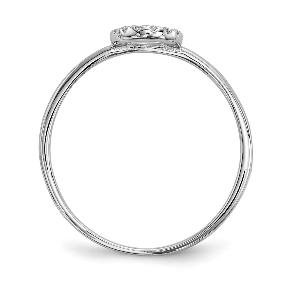Sterlingsilber Rhodiniert Zirkonia X & O 2 Ring Set (size 7 Nur)