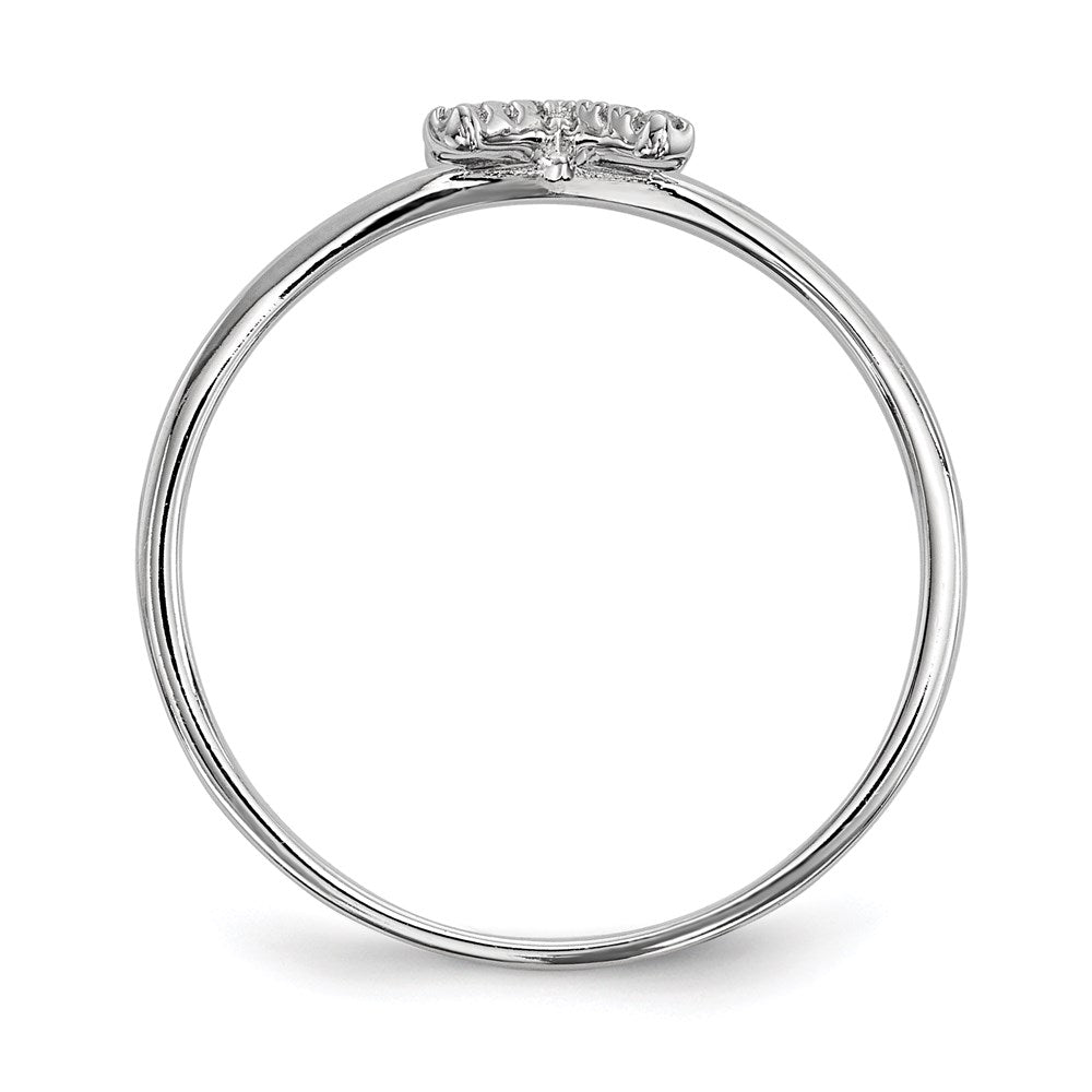 Sterlingsilber Rhodiniert Zirkonia X & O 2 Ring Set (size 7 Nur)