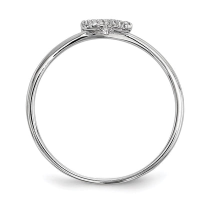 Sterlingsilber Rhodiniert Zirkonia X & O 2 Ring Set (size 7 Nur)