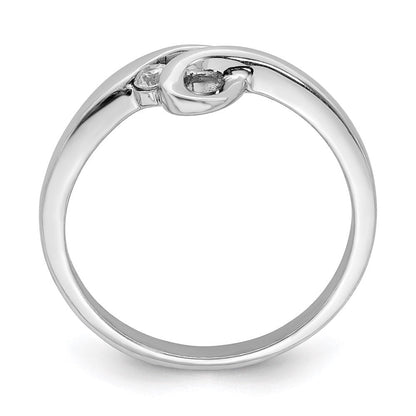 Sterlingsilber Rhodiniert Poliert mit Zirkonia Ring (size 7 Nur)