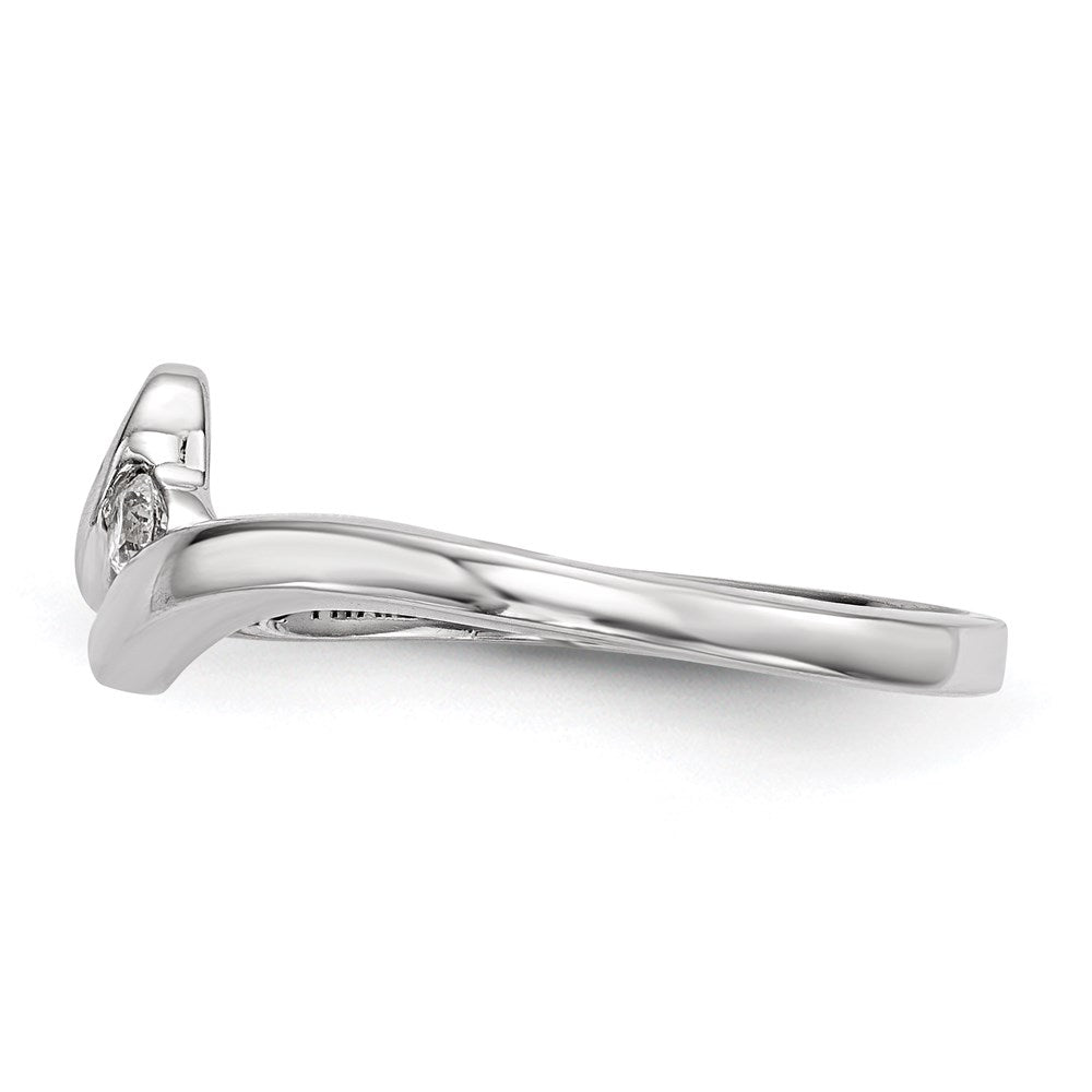 Sterlingsilber Rhodiniert Poliert mit Zirkonia Ring (size 7 Nur)