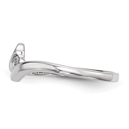 Sterlingsilber Rhodiniert Poliert mit Zirkonia Ring (size 7 Nur)