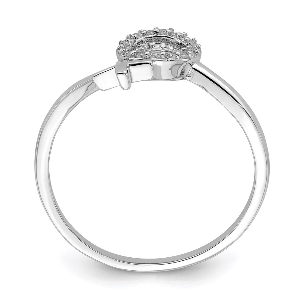Sterlingsilber Rhodiniert X und O Zirkonia Ring (size 7 Nur)