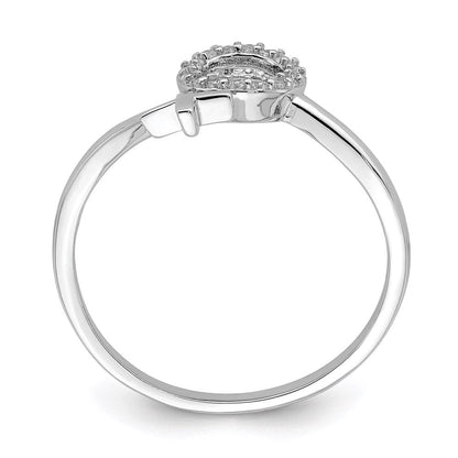 Sterlingsilber Rhodiniert X und O Zirkonia Ring (size 7 Nur)