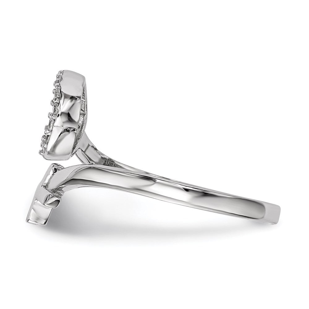 Sterlingsilber Rhodiniert X und O Zirkonia Ring (size 7 Nur)