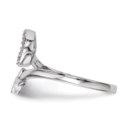 Sterlingsilber Rhodiniert X und O Zirkonia Ring (size 7 Nur)