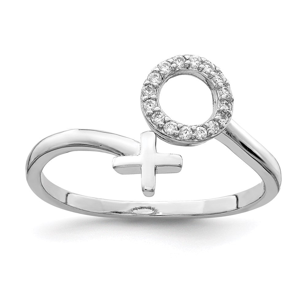 Sterlingsilber Rhodiniert X und O Zirkonia Ring (size 7 Nur)