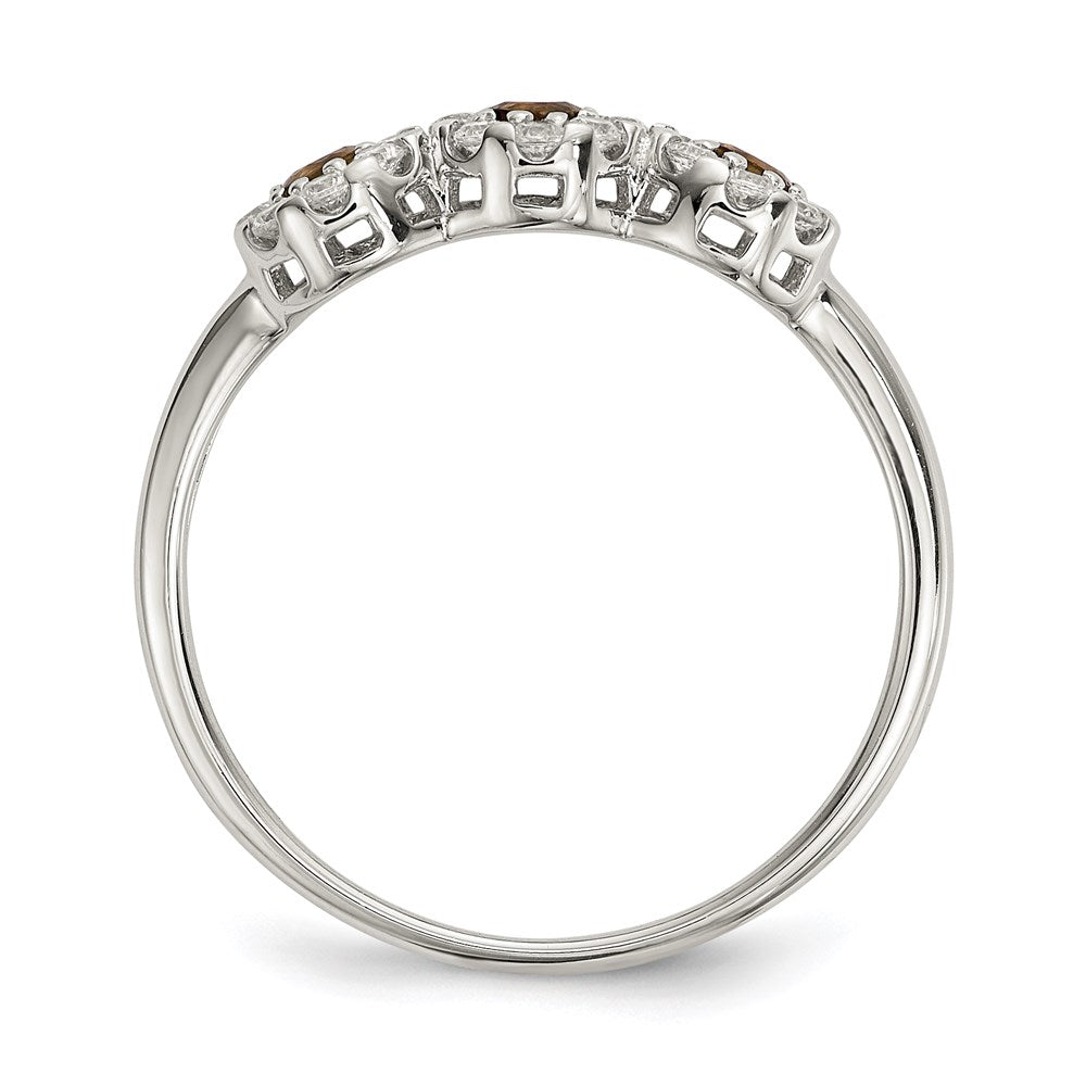 Sterlingsilber Champagne Zirkonia Ring (size 7 Nur)