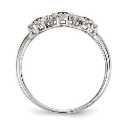 Sterlingsilber Champagne Zirkonia Ring (size 7 Nur)