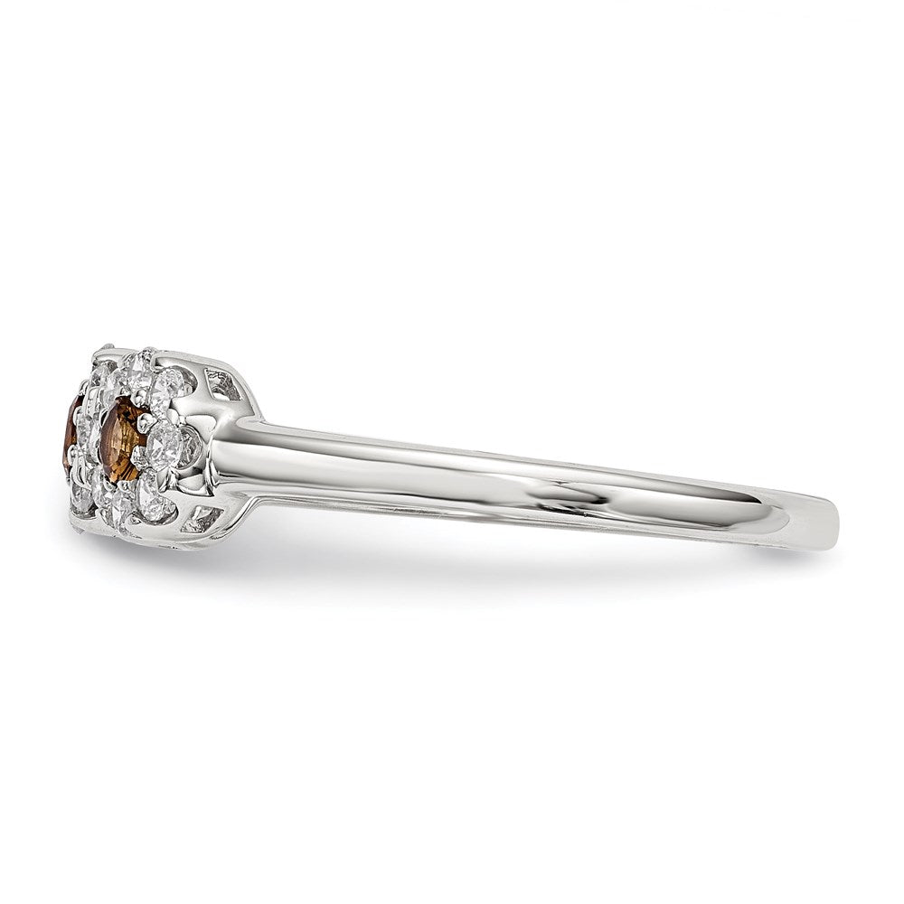 Sterlingsilber Champagne Zirkonia Ring (size 7 Nur)