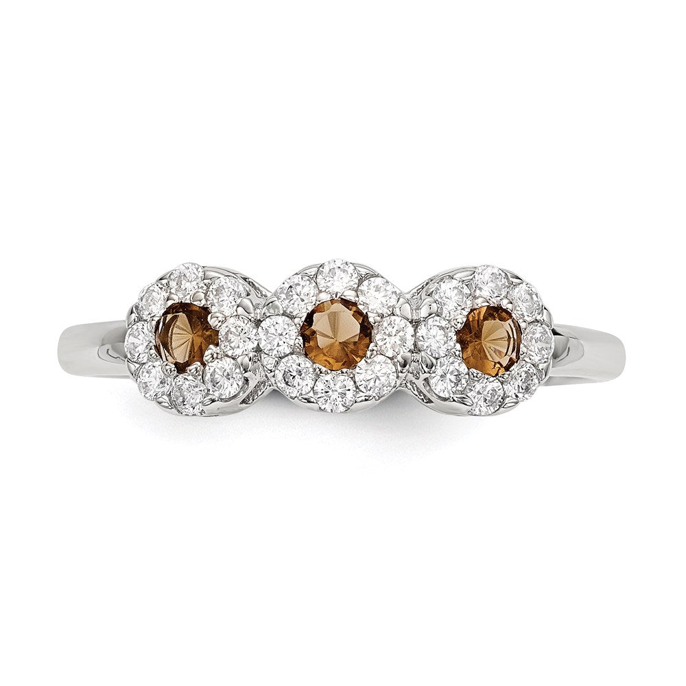 Sterlingsilber Champagne Zirkonia Ring (size 7 Nur)