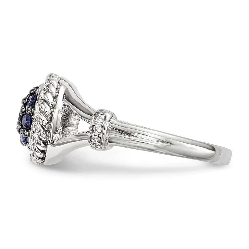 Sterlingsilber Blau & Weiß Zirkonia Ring