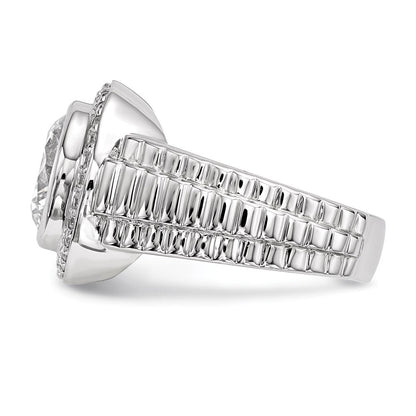 Sterlingsilber Rhodiniert Herren Zirkonia Ring
