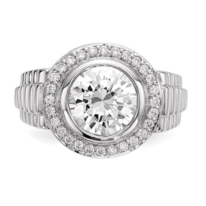 Sterlingsilber Rhodiniert Herren Zirkonia Ring