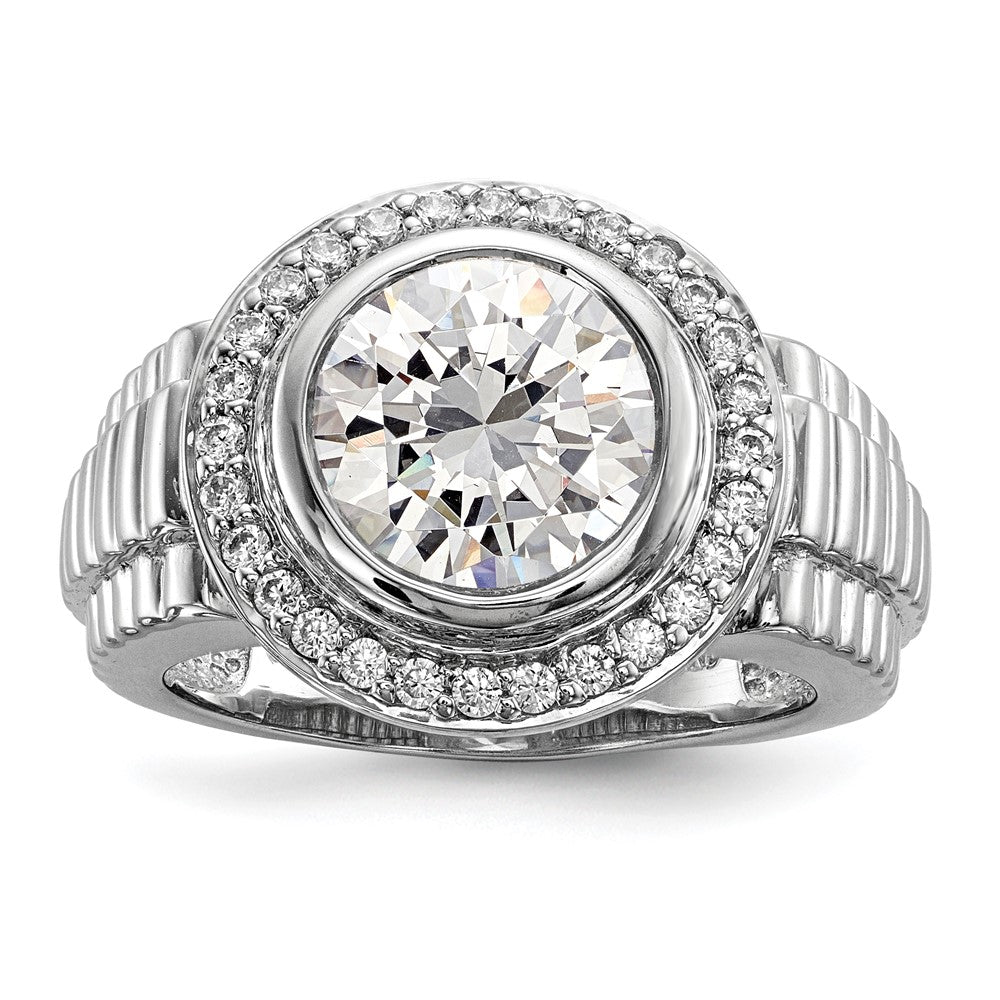 Sterlingsilber Rhodiniert Herren Zirkonia Ring