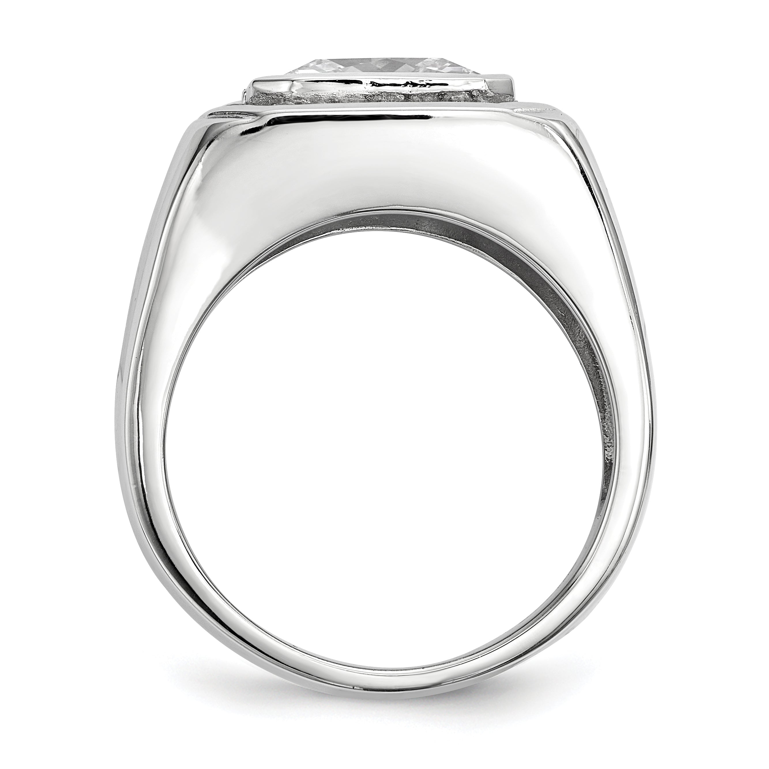 Sterlingsilber Rhodiniert Herren Zirkonia Ring