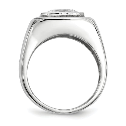 Sterlingsilber Rhodiniert Herren Zirkonia Ring
