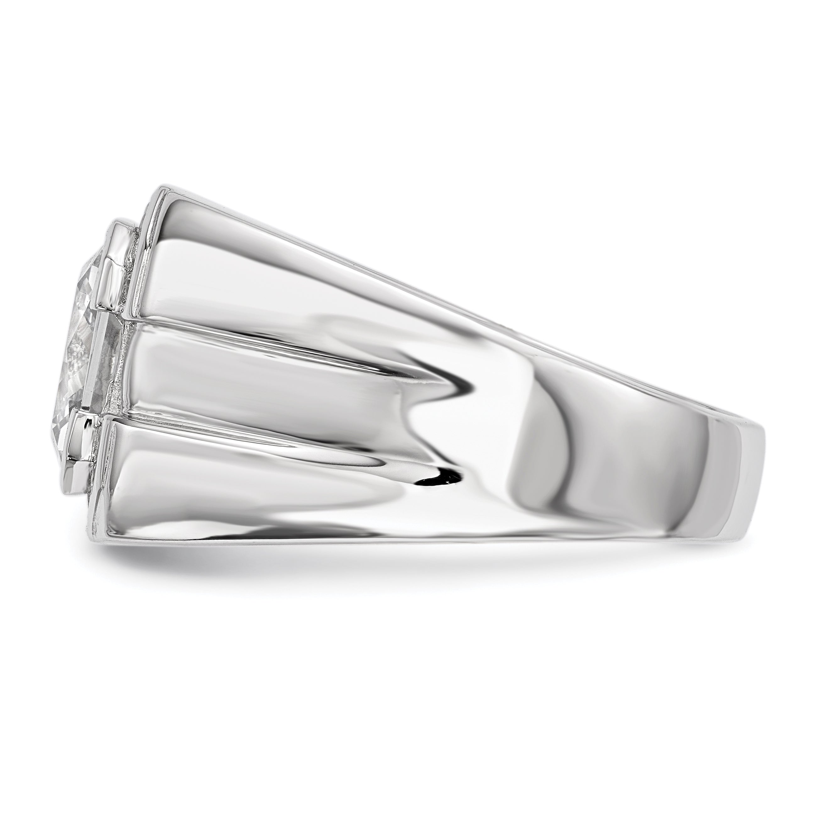 Sterlingsilber Rhodiniert Herren Zirkonia Ring