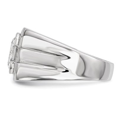 Sterlingsilber Rhodiniert Herren Zirkonia Ring