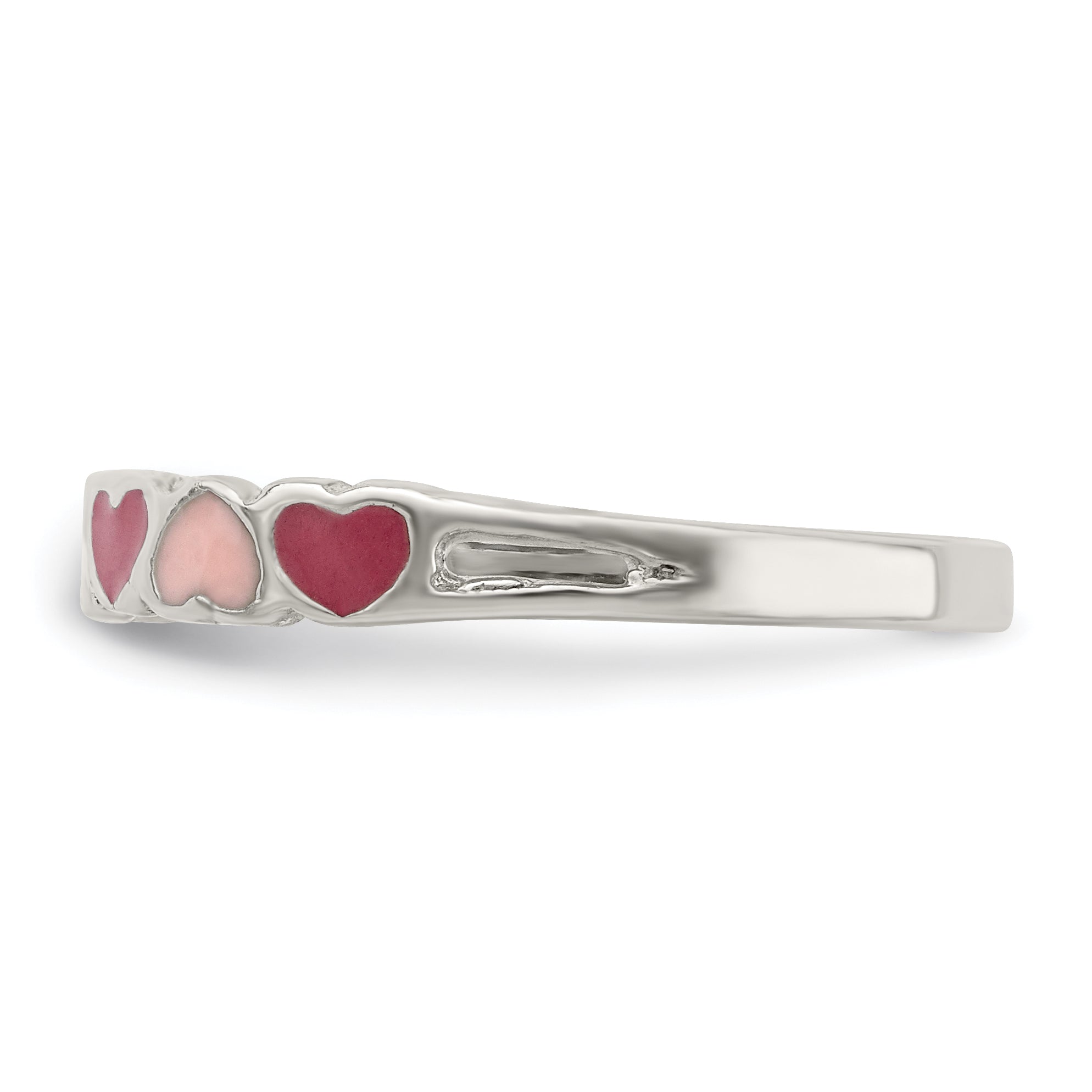 Sterlingsilber Rhodiniert Kinder Emailliert Herzen Ring
