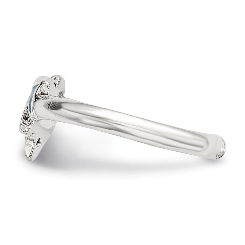 Sterlingsilber Poliert Emailliert Delfin Zehenring