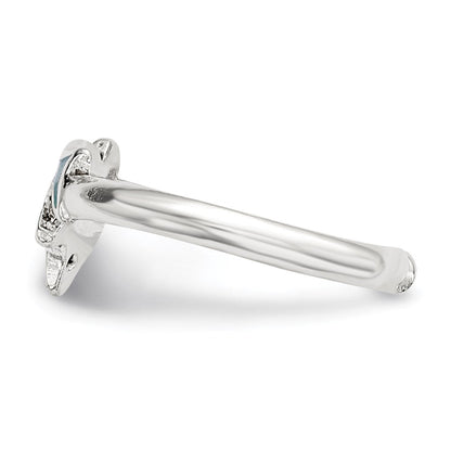 Sterlingsilber Poliert Emailliert Delfin Zehenring