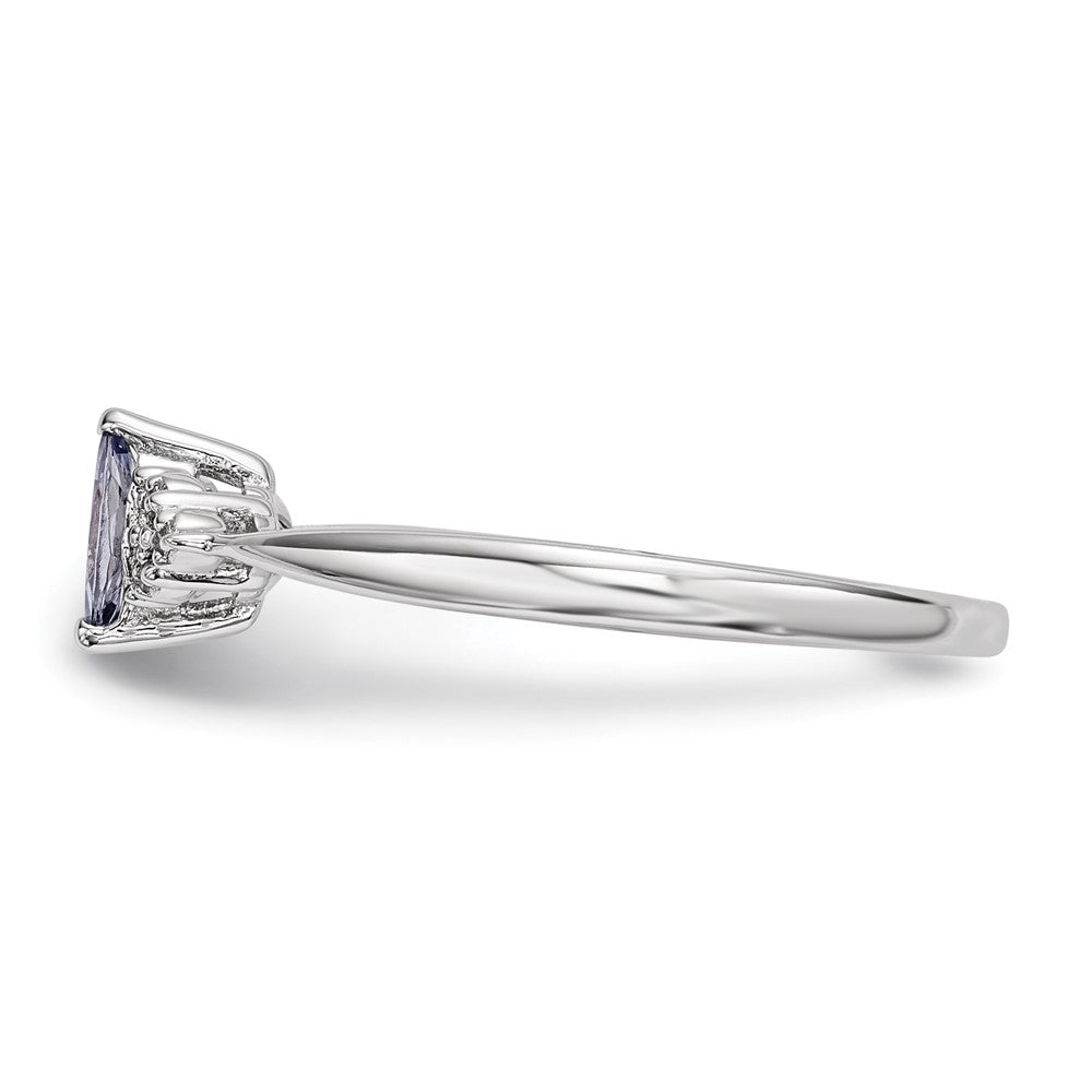 Sterlingsilber Rhodium Diamant und Tansanit Ring (size 7 Nur)