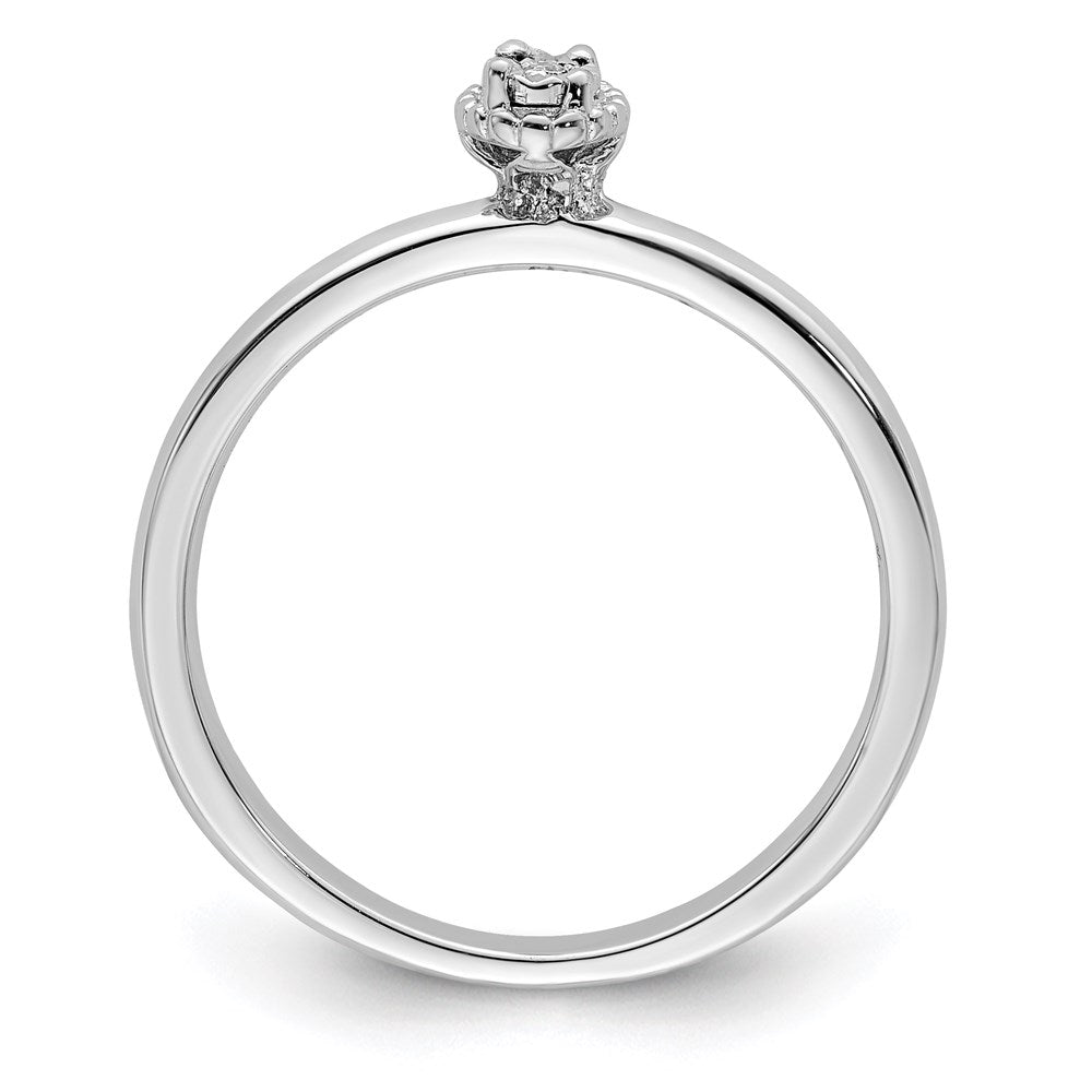 Sterlingsilber Rhodiniert Poliert Diamant Ring