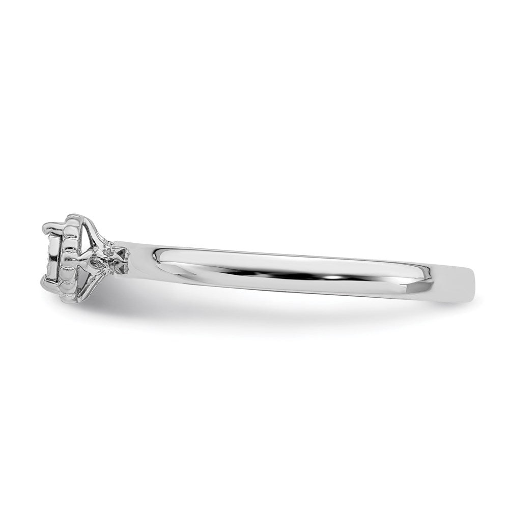 Sterlingsilber Rhodiniert Poliert Diamant Ring