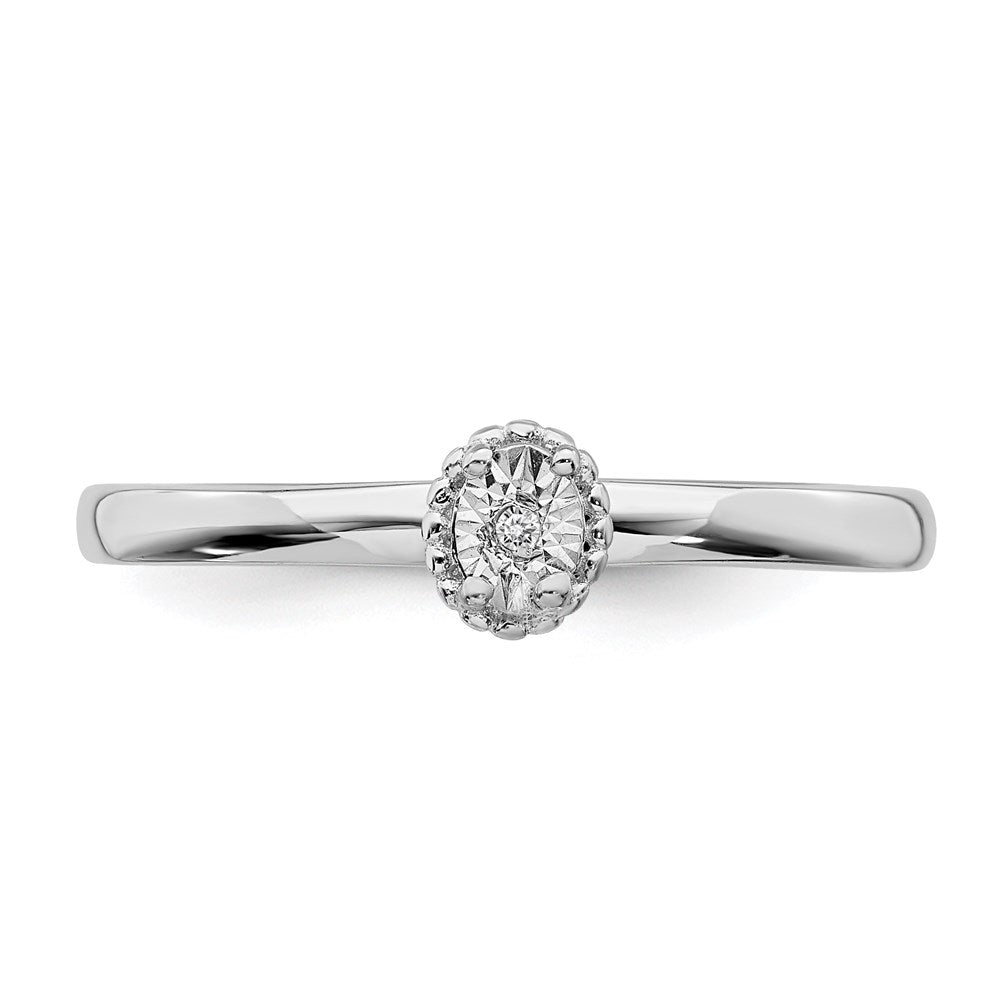 Sterlingsilber Rhodiniert Poliert Diamant Ring