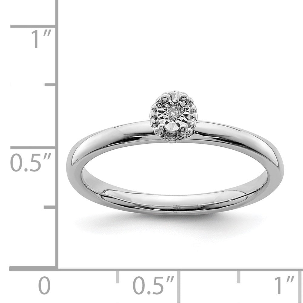 Sterlingsilber Rhodiniert Poliert Diamant Ring