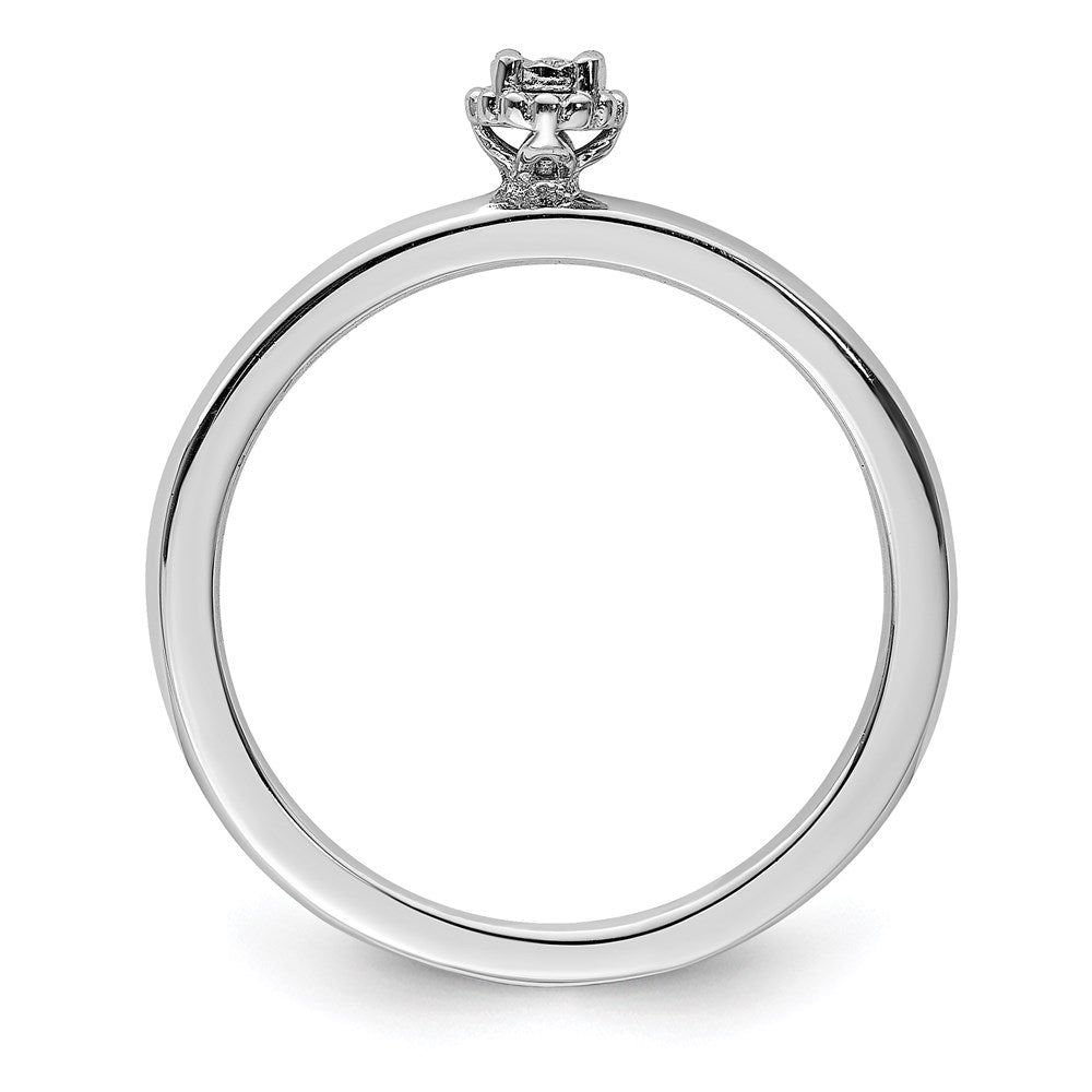 Sterlingsilber Rhodiniert Poliert Diamant Ring