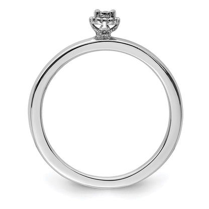 Sterlingsilber Rhodiniert Poliert Diamant Ring