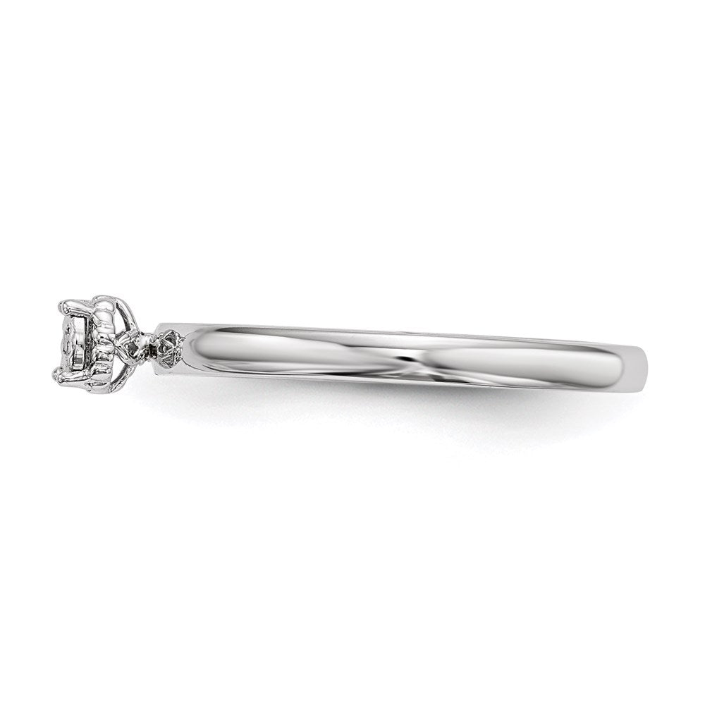 Sterlingsilber Rhodiniert Poliert Diamant Ring