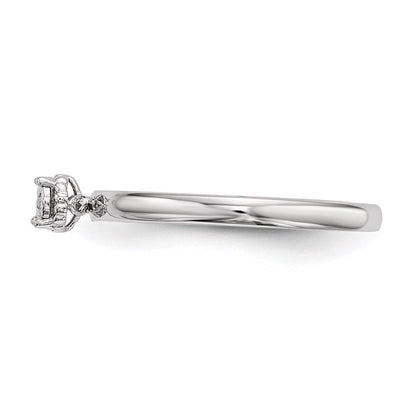 Sterlingsilber Rhodiniert Poliert Diamant Ring
