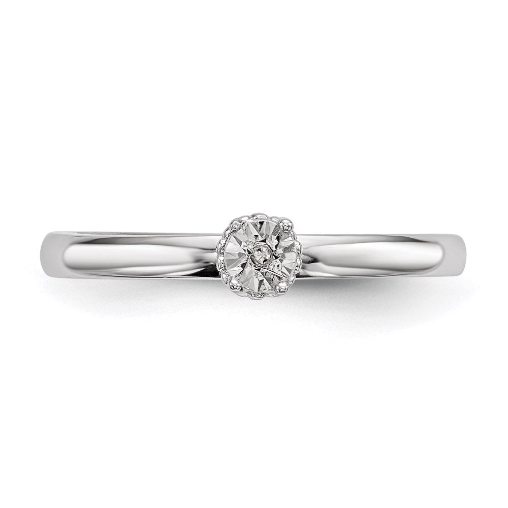 Sterlingsilber Rhodiniert Poliert Diamant Ring