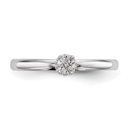 Sterlingsilber Rhodiniert Poliert Diamant Ring
