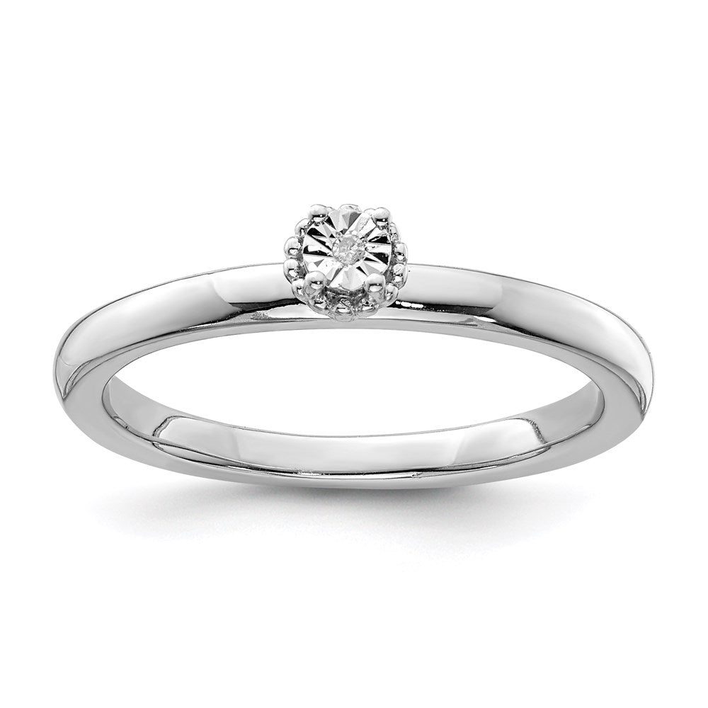 Sterlingsilber Rhodiniert Poliert Diamant Ring