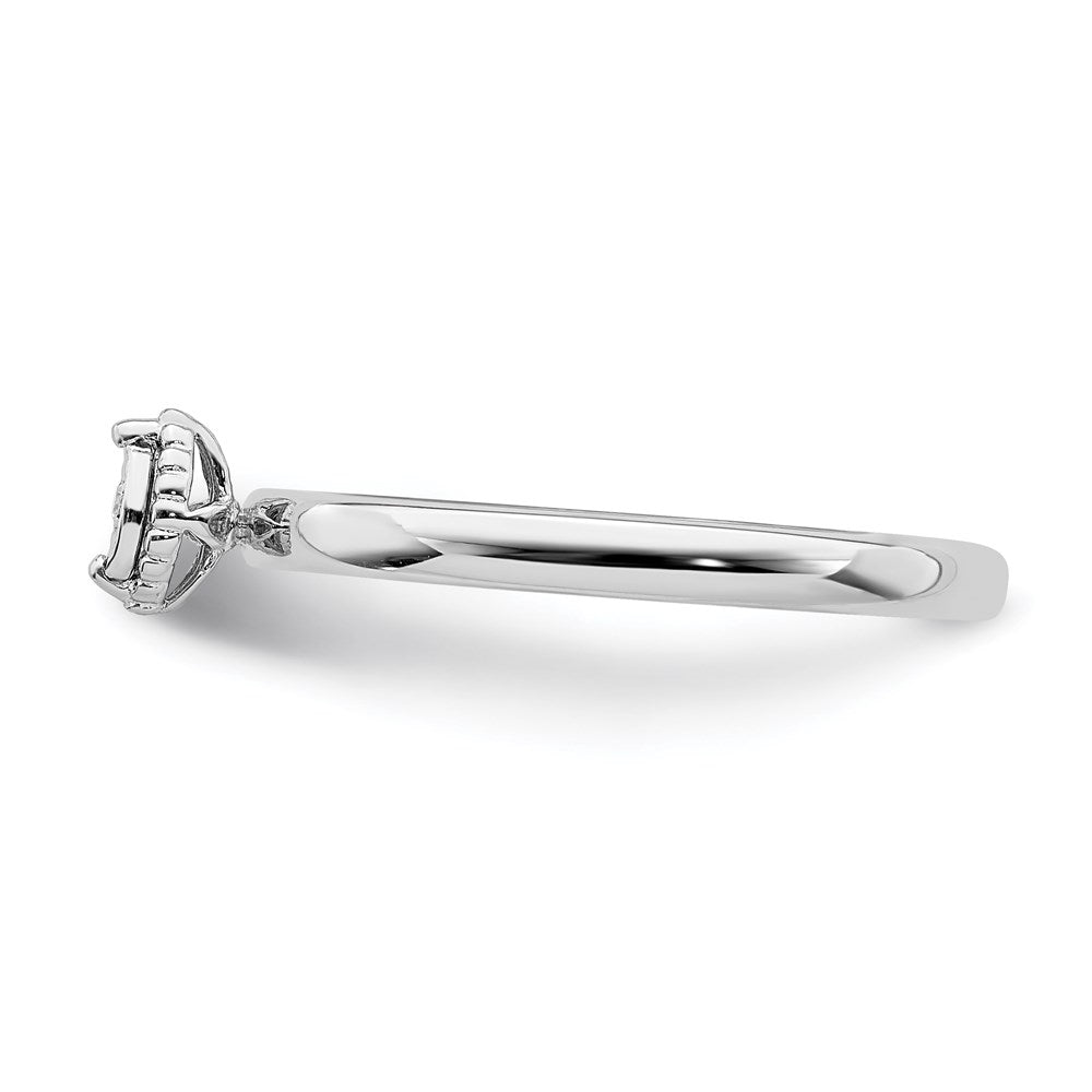 Sterlingsilber Rhodiniert Poliert Diamant Marquise Form Ring (size 8 Nur)