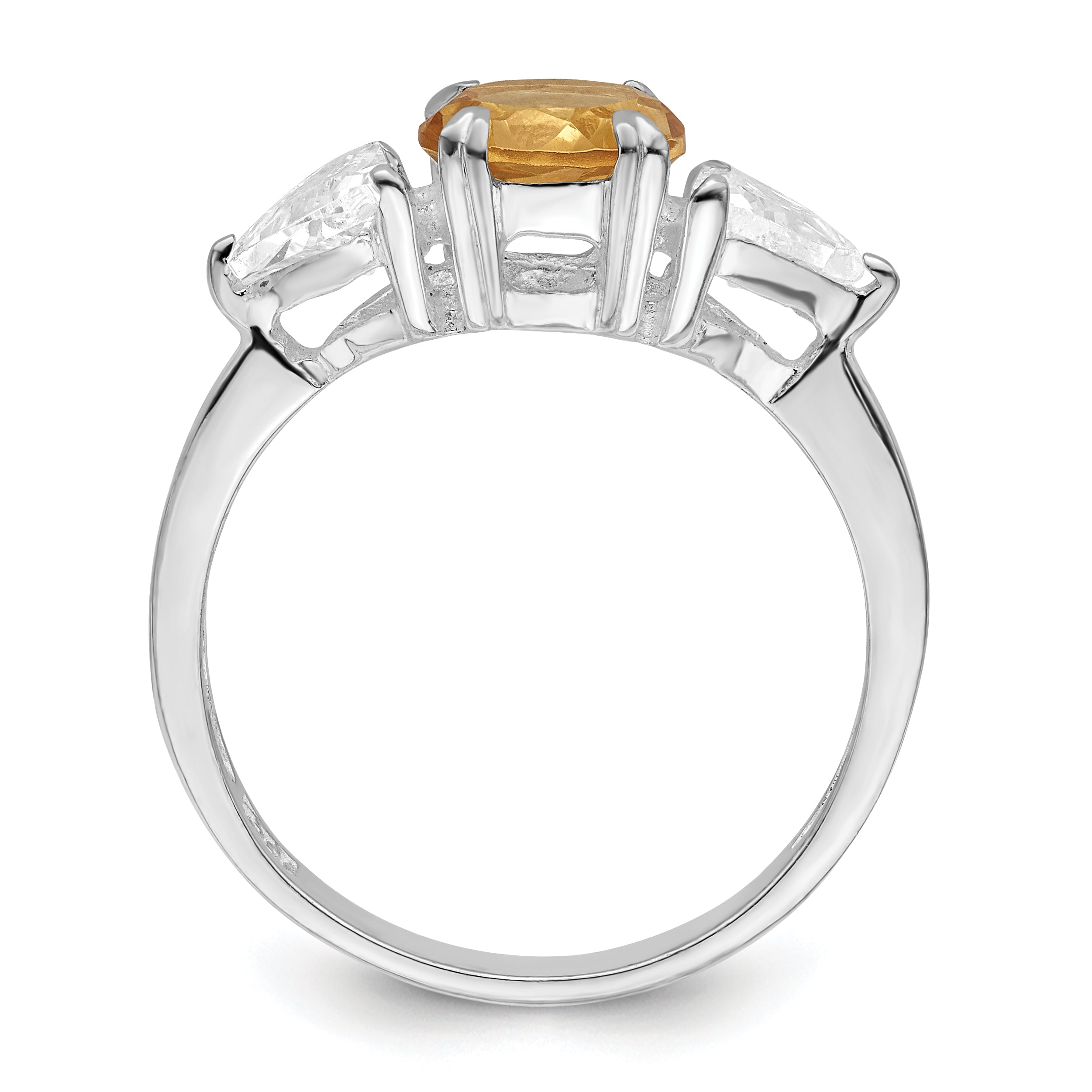 Sterlingsilber Rhodium Citrin Ring