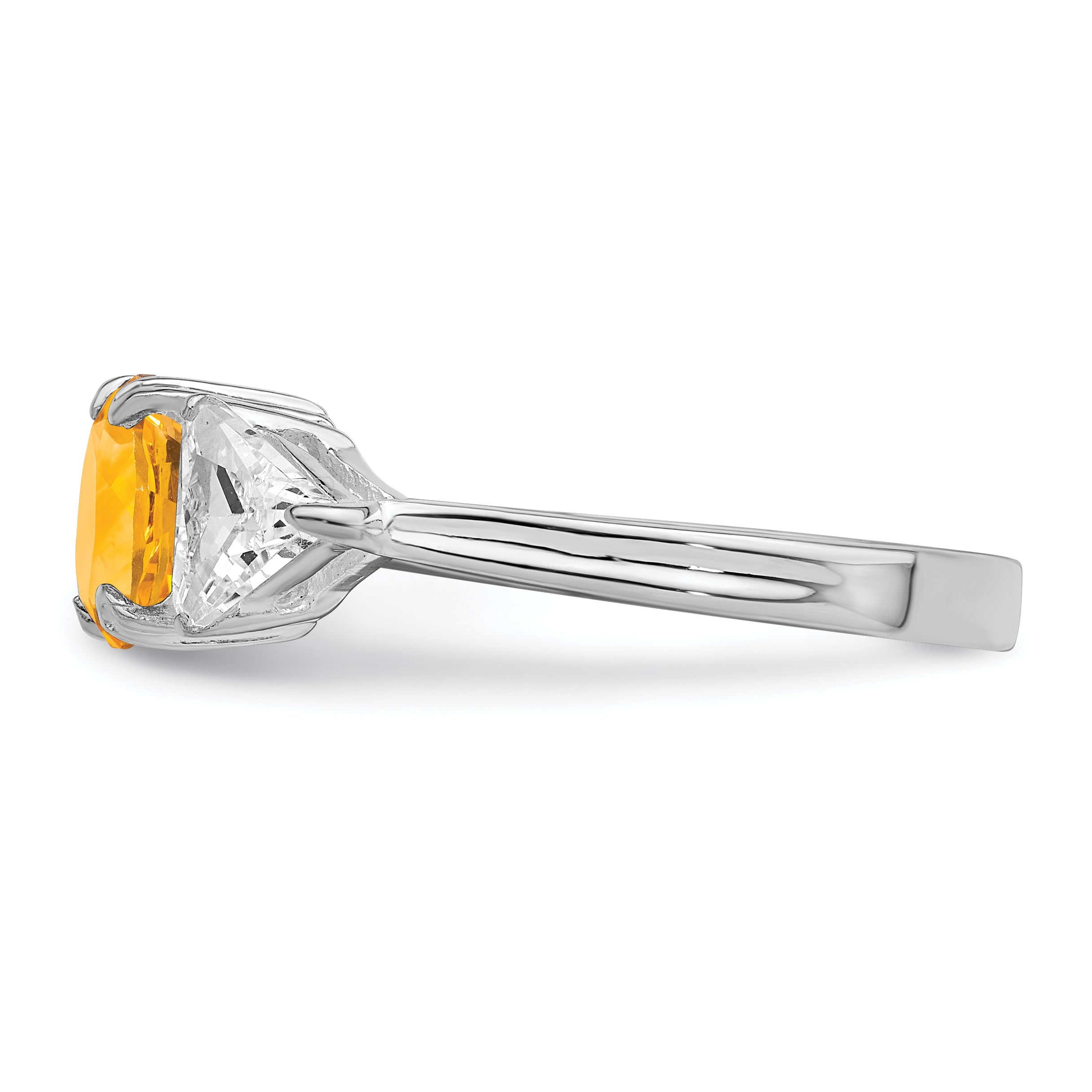 Sterlingsilber Rhodium Citrin Ring