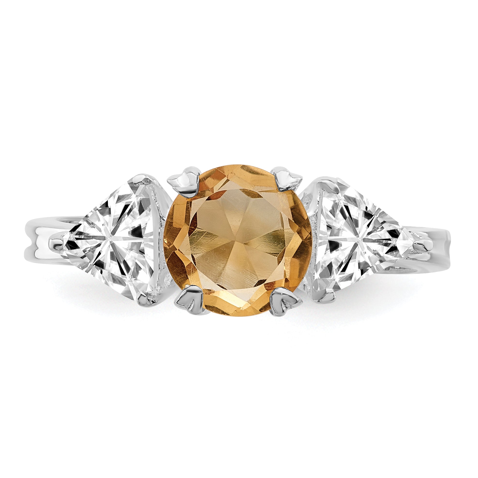 Sterlingsilber Rhodium Citrin Ring