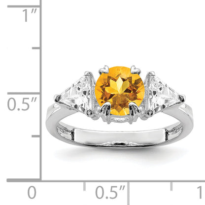 Sterlingsilber Rhodium Citrin Ring