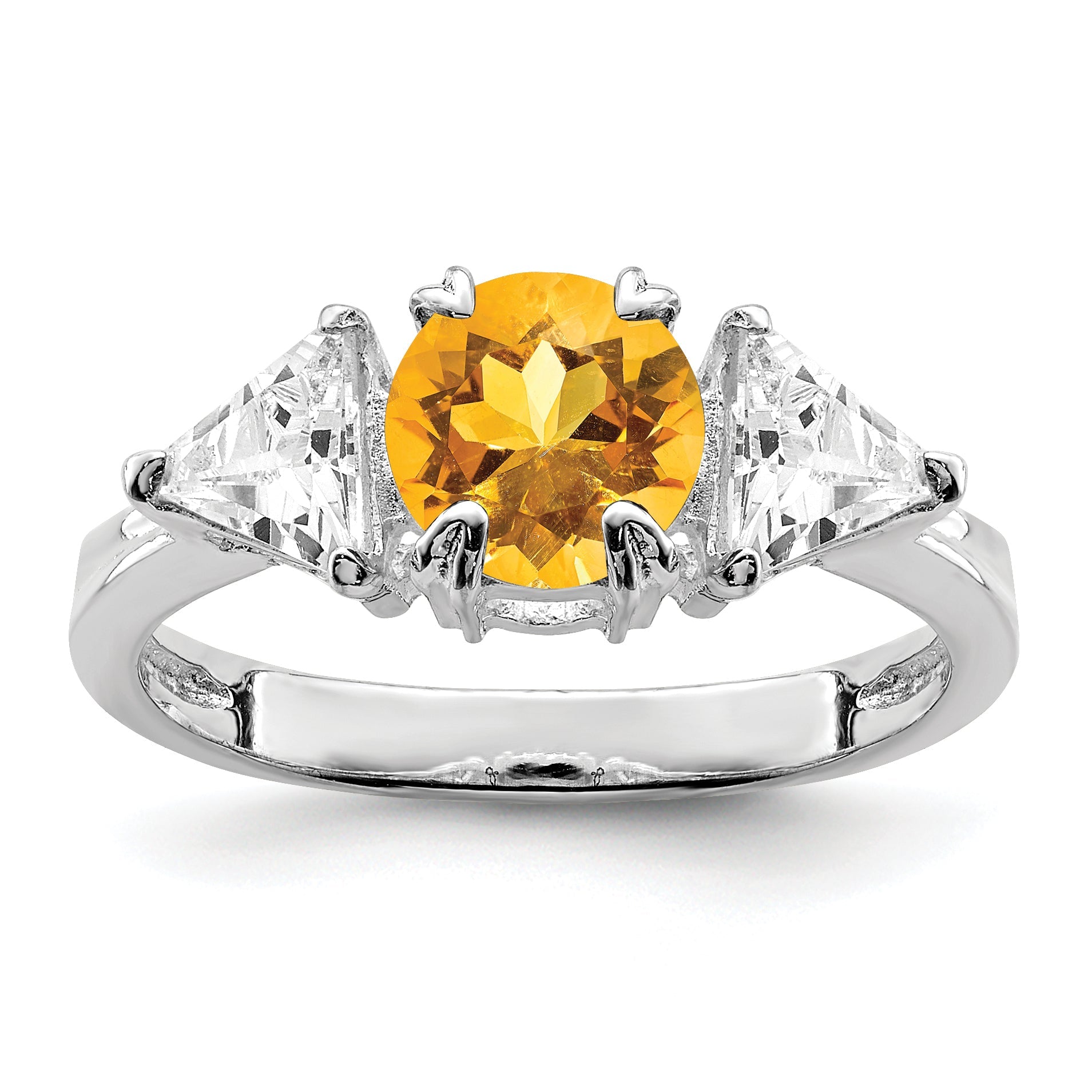 Sterlingsilber Rhodium Citrin Ring