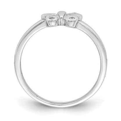 Sterlingsilber Rhodiniert Childs Zirkonia Schmetterling Ring (size 4 Nur)
