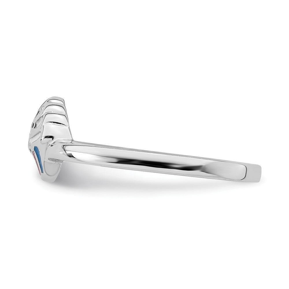 Sterlingsilber Rhodiniert Mehrfarbig Emailliert Cupcake Kinder Ring