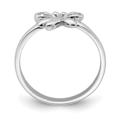 Sterlingsilber Rhodiniert Poliert Zirkonia Libelle Kinder Ring (size 4 Nur)